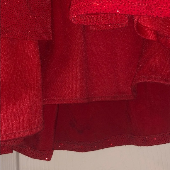 Red Jeweled Open Legged Long Prom Dress - Picture 7 of 8